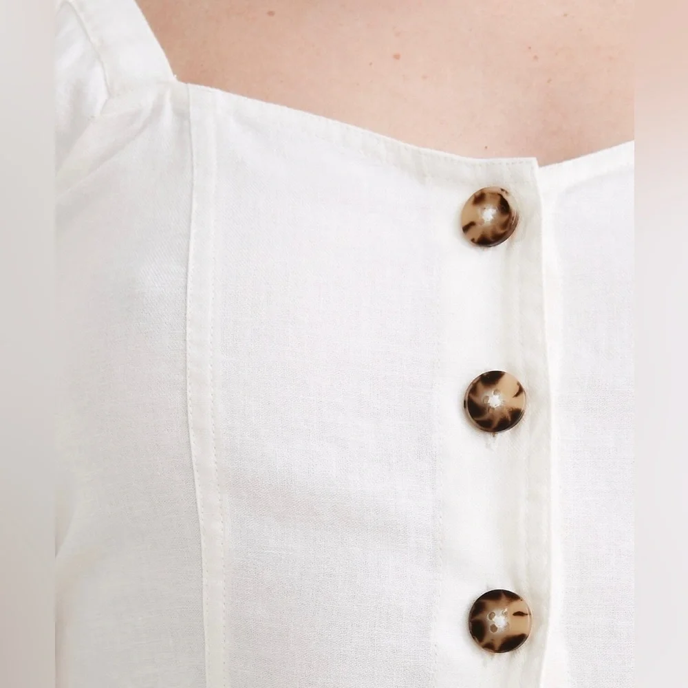 Madewell Linen-Cotton Puff-Sleeve Mini Dress - Picture 4 of 7